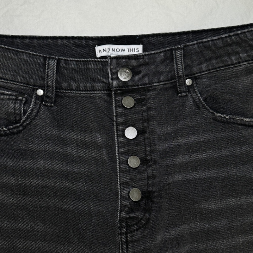 NWOT Jeans And Now This High Waist Wide-Leg Rip Crop Black Wash Size 31 Vintage - Picture 6 of 16